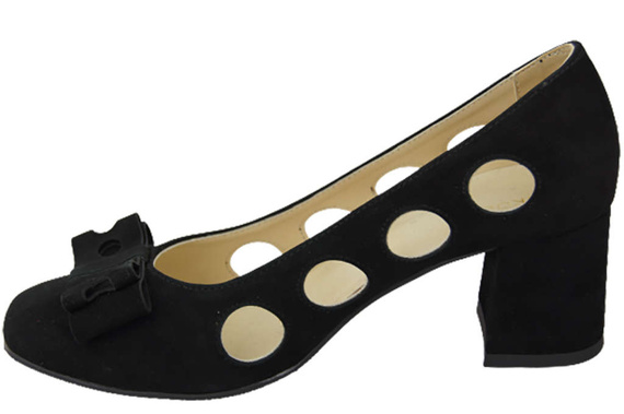 Dámská obuv Černé semišové kožené lodičky 182 ElitaBut