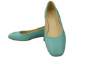 Pohodlná dámská obuv Tyrkysové byty Přírodní kůže 204 ElitaBut