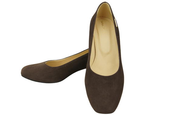 Pohodlná dámská obuv Chocolate Natural Leather Suede 172 od ElitaBut