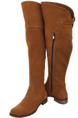 Dámské boty Caramel Musketeers Vysoké nad kolena z přírodní kůže Velour 154 ElitaBut
