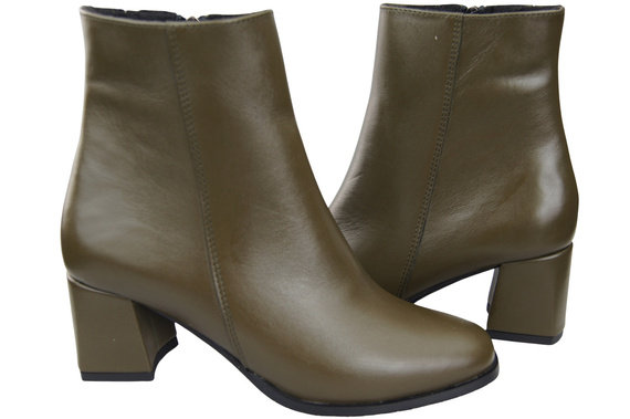 Dámské boty Olive leather for winter 214 Z ElitaBut