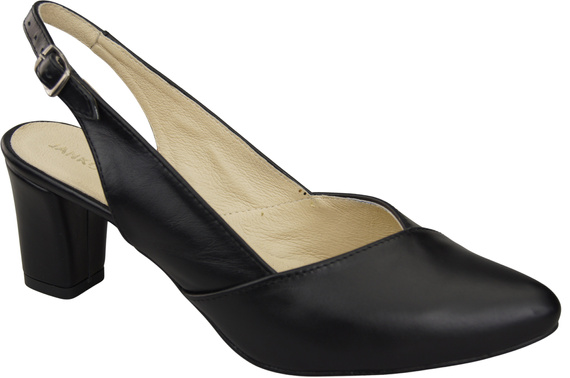 Dámská obuv Černé sandály na podpatku Přírodní kůže 217 ElitaBut