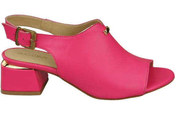 Dámská obuv Sandály Neon Pink Gold Buckle Natural Leather 198 ElitaBut