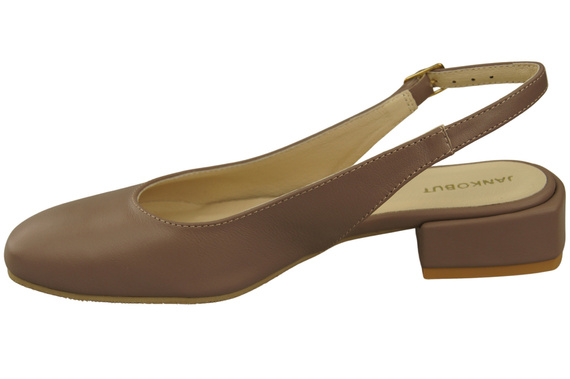 Dámská obuv Sandály Cappuccino Dark Flat Heel Natural Leather 206 ElitaBut