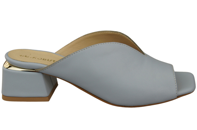 Dámské žabky na podpatku Bright Blue Natural Leather 210 ElitaBut