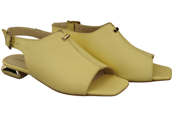 Pohodlné dámské sandály Banana Flat Gold Heel Natural Leather 207 ElitaBut