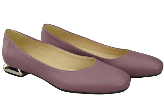 Ploché dámské boty Boty Lila Ozdobný podpatek Přírodní kůže 209 ElitaBut