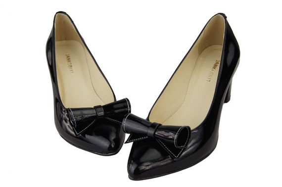 Dámská obuv Dámské kožené lodičky Black Lacquer 975 ElitaBut