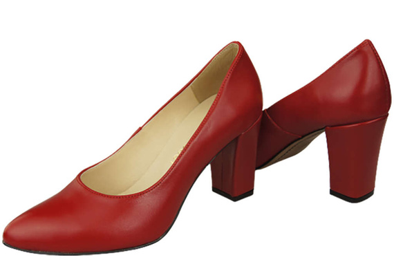 Dámská obuv Dámské lodičky Červená přírodní kůže 170 ElitaBut