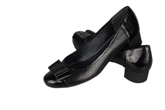 Dámská obuv Přírodní kožené lodičky Černá 707 ElitaBut