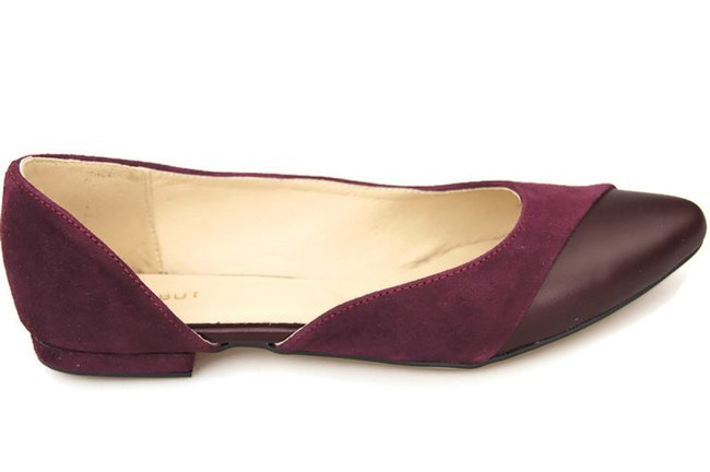 Dámské baleríny Maroon Natural Leather 146 ElitaBut