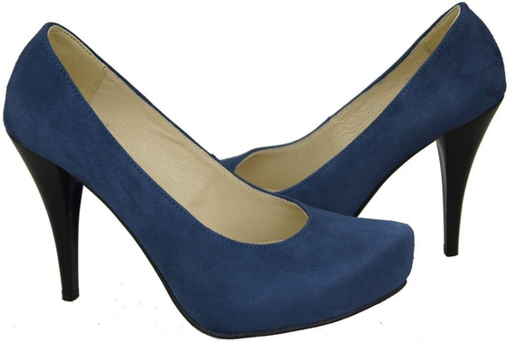 Dámská obuv Navy Blue Suede Leather 644 ElitaBut