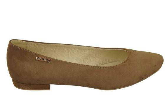 Dámské baleríny Olive Leather Natural Suede 131 ElitaBut