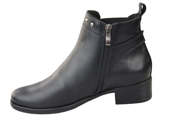 Obuv Dámské boty z přírodní kůže Černá 136 ElitaBut