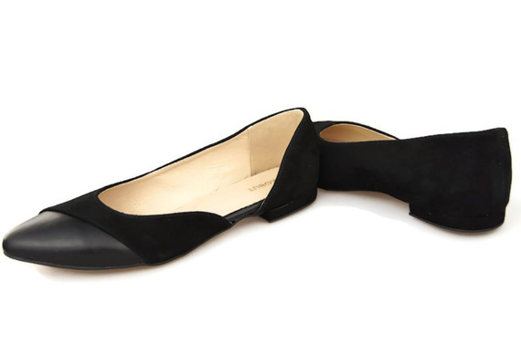 Dámské baleríny Černá přírodní kůže 146 ElitaBut