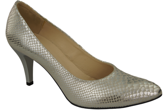 Dámská obuv Stříbrné lodičky Hadí motiv Přírodní kůže 150 ElitaBut