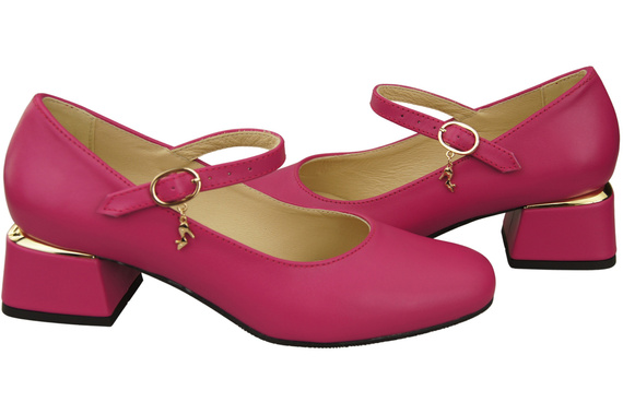 Dámská obuv Dámské lodičky s páskem Fialová přírodní kůže 202 ElitaBut