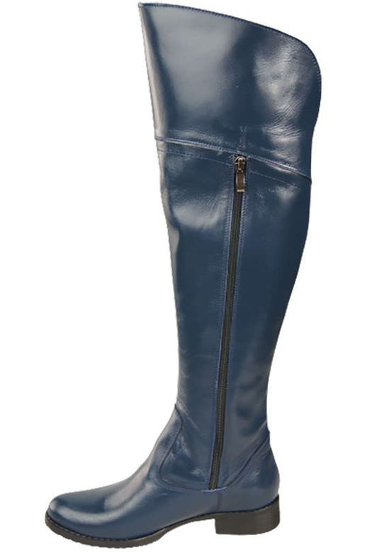 Dámské boty Navy blue Musketeers High over the knee natural leather 638 ElitaBut