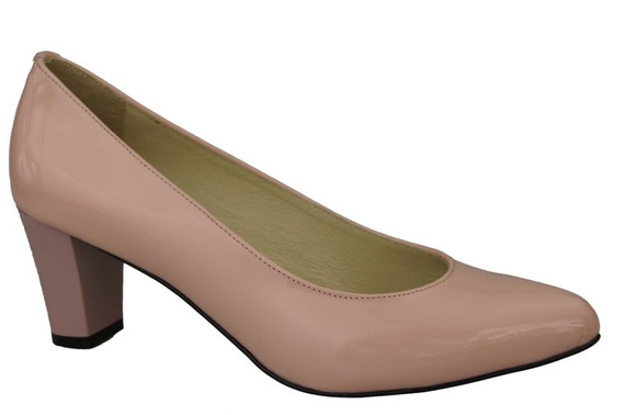 Dámská obuv Dámské kožené lodičky Powder Pink Lacquer 974 ElitaBut