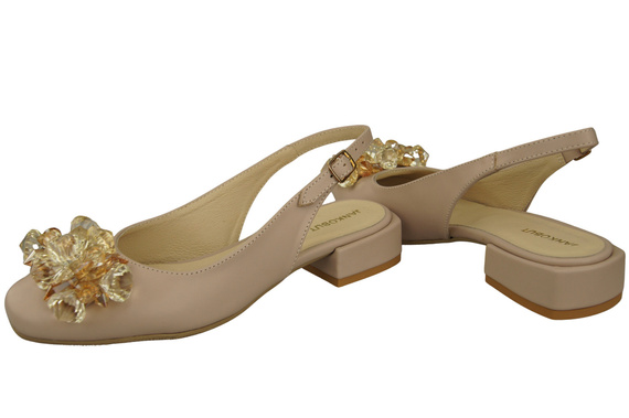 Dámská obuv Sandály Cappuccino Bright with Crystals Přírodní kůže 215 ElitaBut