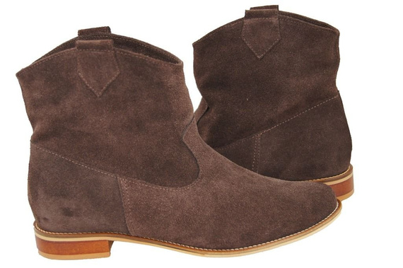 Obuv Dámské kozačky Chocolate Jaro / podzim přírodní kůže velur 132 L ElitaBut