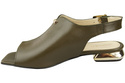 Pohodlné dámské sandály Olive Flat Gold Heel Natural Leather 207 ElitaBut