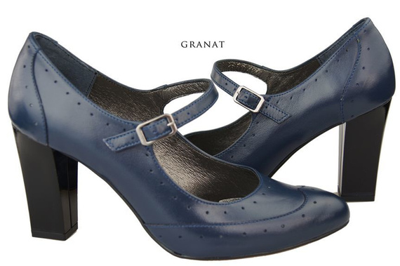 Dámská obuv Dámské lodičky z přírodní kůže Námořnická modř 958 ElitaBut