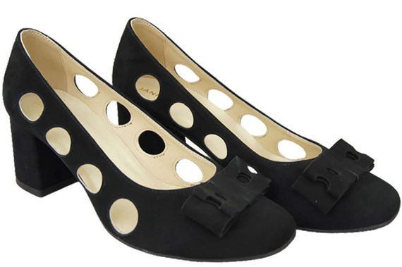 Dámská obuv Černé semišové kožené lodičky 182 ElitaBut