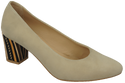 Dámská obuv Beige Natural Suede Leather Decorative Heel 158 With ElitaBut