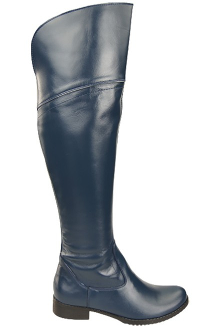 Dámské boty Navy blue Musketeers High over the knee natural leather 638 ElitaBut