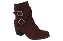 Dámské boty Boty Natural Leather Velour Maroon 119 ElitaBut