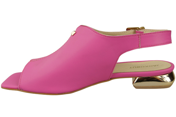 Pohodlná dámská obuv Sandály Fuchsiová Plochý zlatý podpatek Přírodní kůže 207 ElitaBut