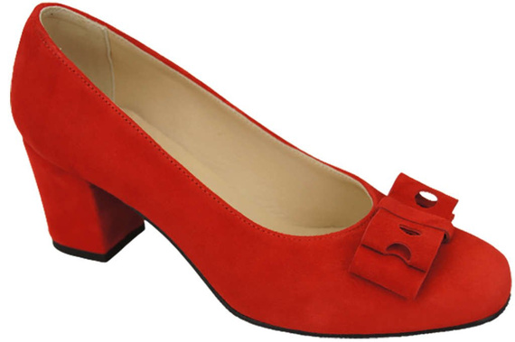 Dámská obuv Červené semišové kožené lodičky 163 ElitaBut
