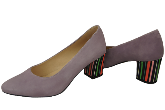 Dámská obuv Lila Natural Suede Leather Decorative Heel 158 With ElitaBut