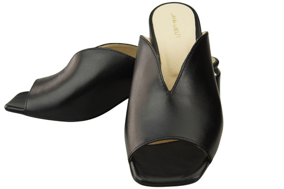 Dámská obuv Žabky na podpatku Černá přírodní kůže 210 ElitaBut