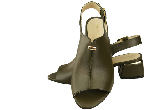 Dámská obuv Sandály Olive gold buckle Natural leather 198 ElitaBut