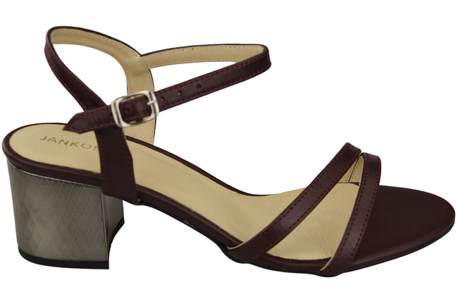 Dámská obuv Maroon Natural Leather 197 Smyslně odhalující sandály na nohy ElitaBut