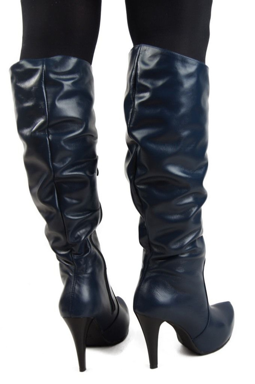 Dámské boty na platformě Přírodní kůže Námořnická modř 120 ElitaBut