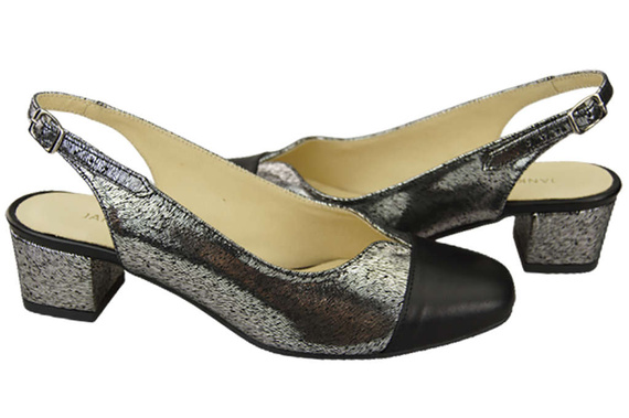 Dámská obuv Sandály Přírodní kůže 165 Black - Silver ElitaBut