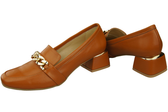 Dámské boty Červené s řetízkem Dámské mokasíny Přírodní kůže 193 ElitaBut