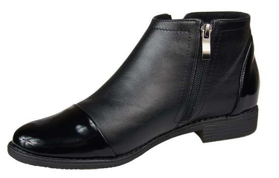 Dámská obuv Černé kožené kozačky 877 ElitaBut