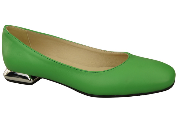 Ploché dámské boty Lime pumps Ornamental heel Natural leather 209 ElitaBut