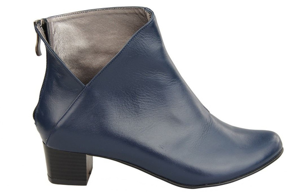 Dámská obuv Přírodní kožené kozačky Námořnická modrá 987 ElitaBut