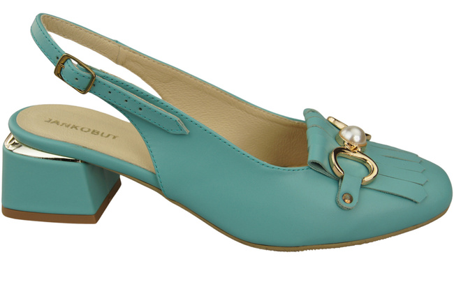 Dámská obuv Tyrkysové sandály zdobené třásněmi Přírodní kůže 208 ElitaBut