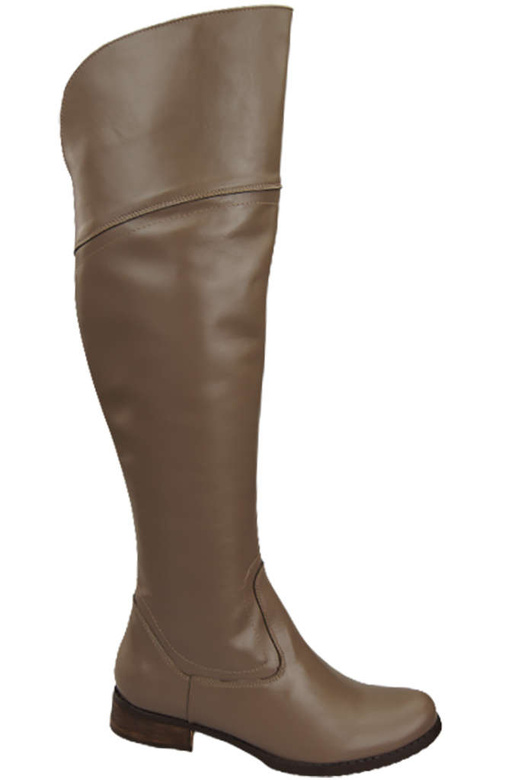Dámské boty Cappuccino Dark Musketeers High over the knee natural leather 638 ElitaBut