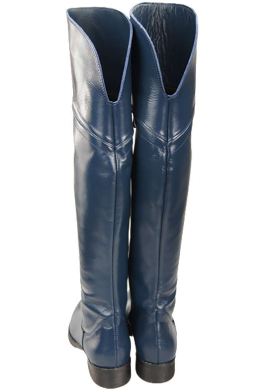 Dámské boty Navy blue Musketeers High over the knee natural leather 638 ElitaBut
