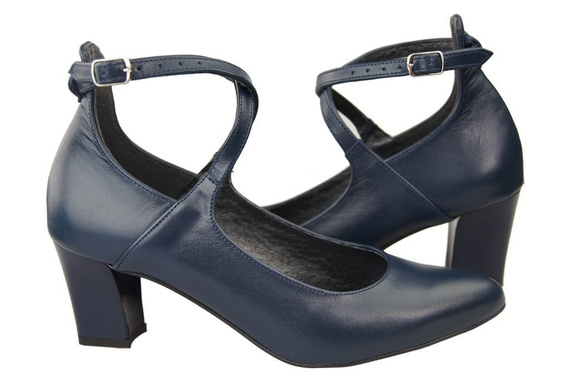 Dámská obuv Navy blue Natural leather 118 ElitaBut