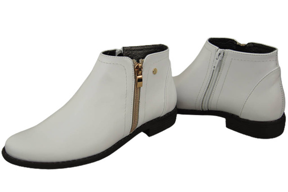 Jarní dámské boty z přírodní kůže White 872 ElitaBut