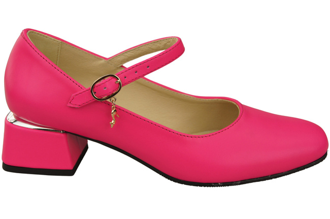 Dámské lodičky s páskem Neon pink Přírodní kůže 202 ElitaBut