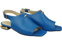 Pohodlná dámská obuv Sandály modré Plochý zlatý podpatek Přírodní kůže 207 ElitaBut
